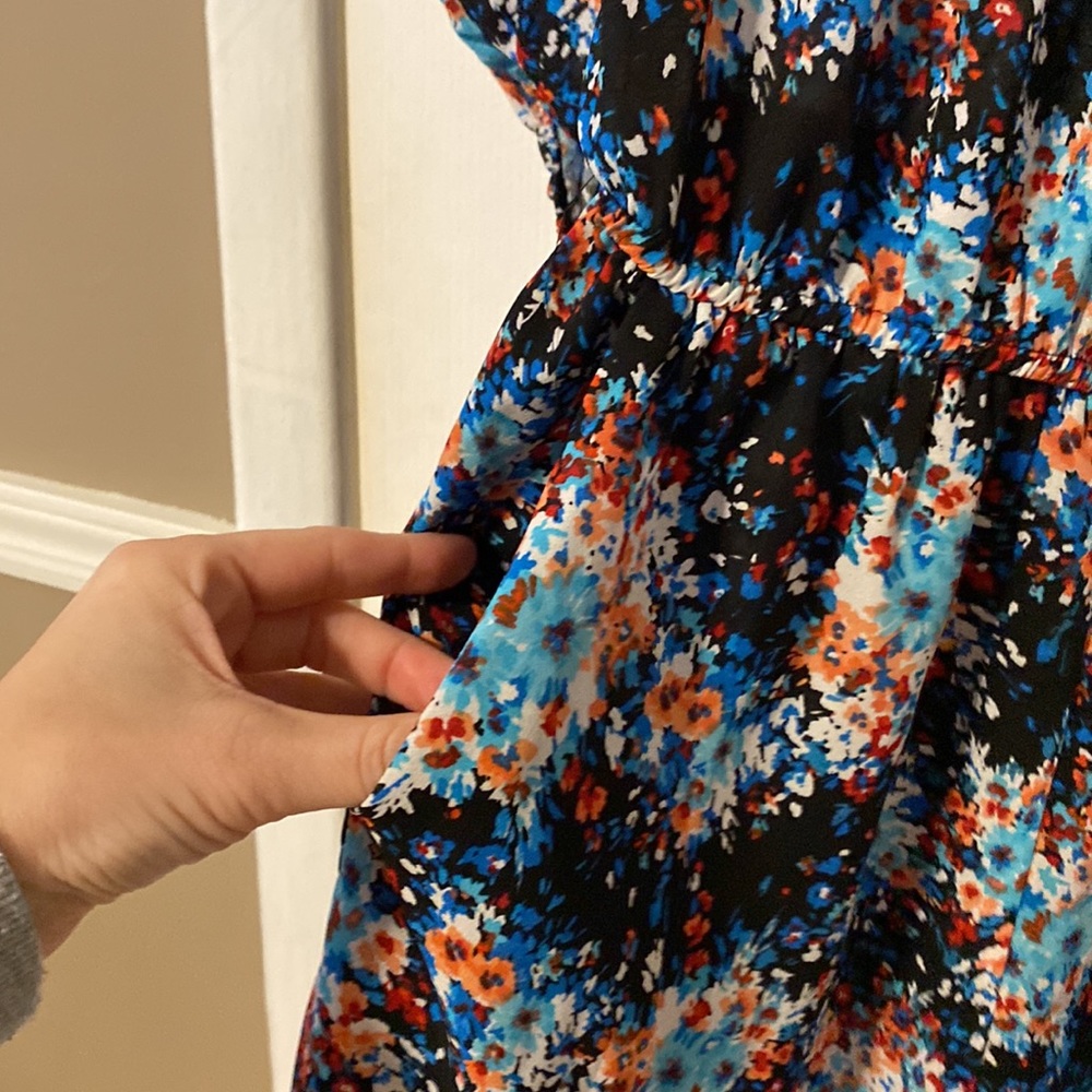 Design Lab Black Multi Color Print Romper - image 6